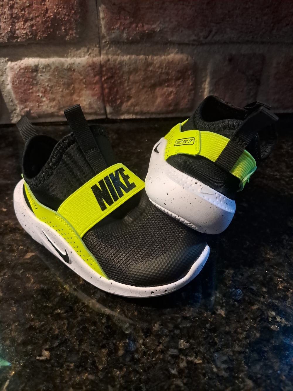 Nike Kids' Black & Neon Yellow Slip-On Shoes